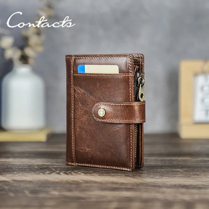 Herren Echtleder Geldbörse RFID Kartenhalter Münzfach Geldbeutel Reise Geschenk