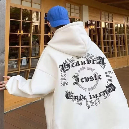 Herren Y2K Hoodie im Hip Hop Stil mit Kapuze und Taschen