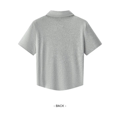 Semir Poloshirt für Damen, abgeschnitten, schmale Passform, elegant, 2025, neuer Sommer, bestickter Pullover, minimalistisch, für lässigen Stil