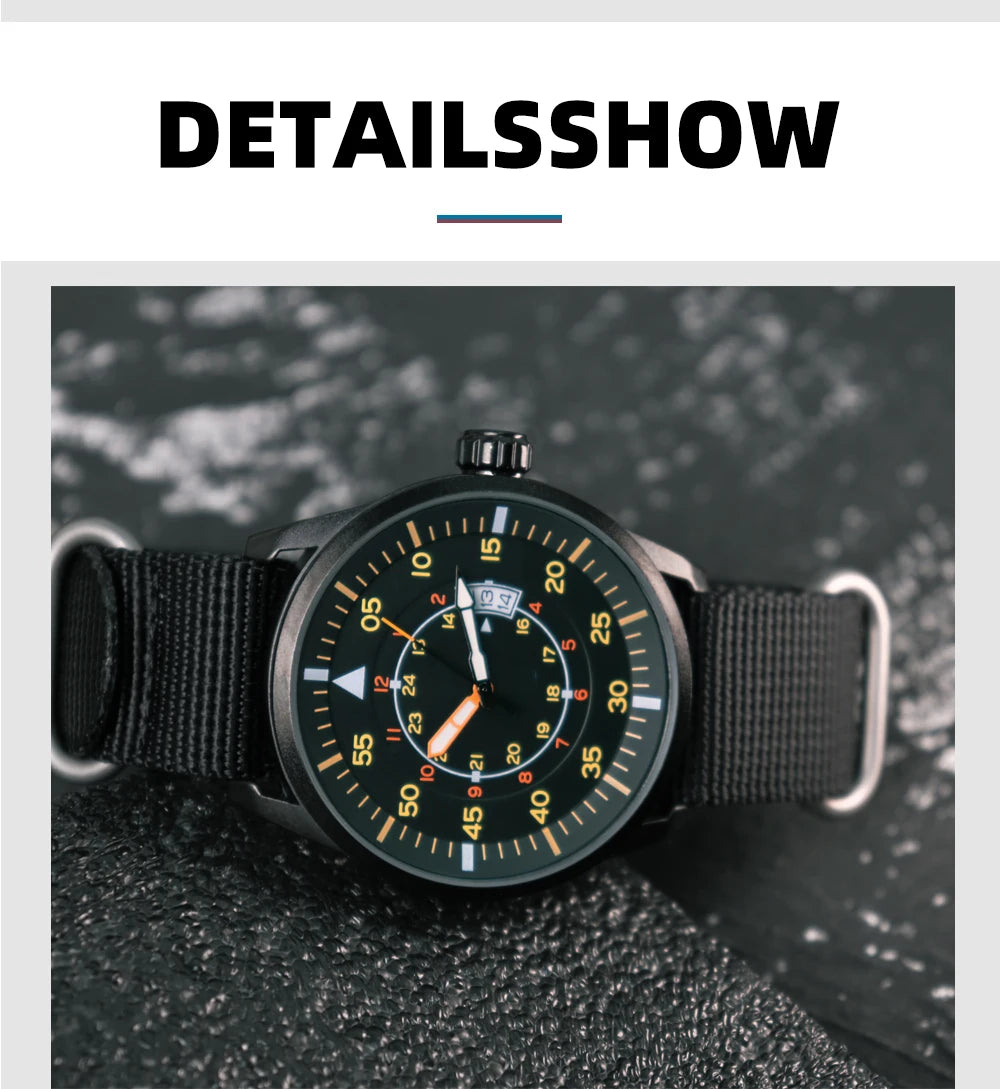 Herren-Quarzuhr mit Nylonarmband für Alltag und Freizeit