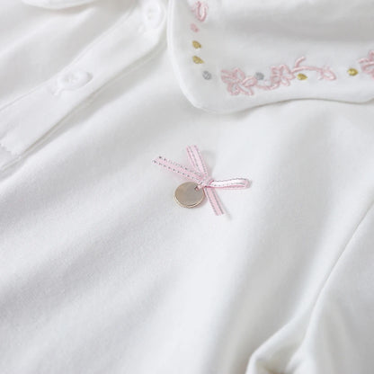 Mädchen Hemd Sommer Neue kinder Baby Nette Kurzarm Top Kleines Mädchen Baumwolle Stickerei Hemd