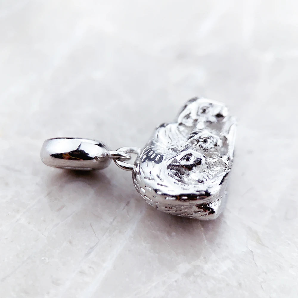 Damen-Charm-Anhänger Katze und Kätzchen süß Mutter aus Sterlingsilber
