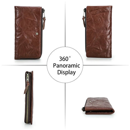 Herren Echtleder Geldbörse Bifold Vintage natürlich gewaschen Kartenhalter Reise