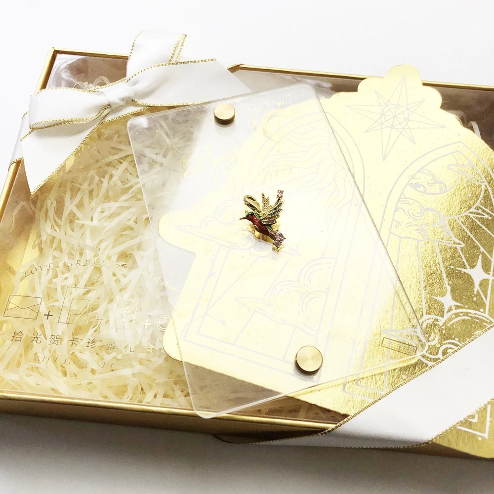 Damen-Charm-Anhänger Kolibri golden Böhmen Glück aus Sterlingsilber