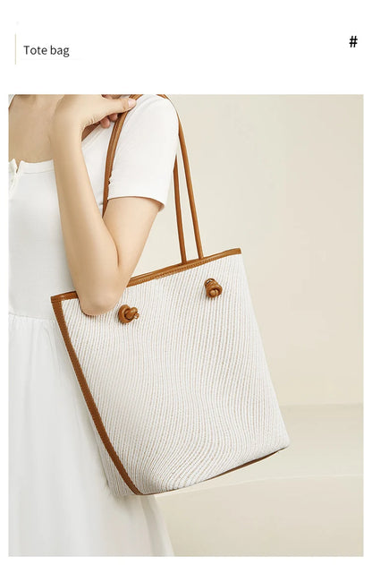 Damen Schultertasche aus Stoff im Bucket-Stil Casual Große Tasche