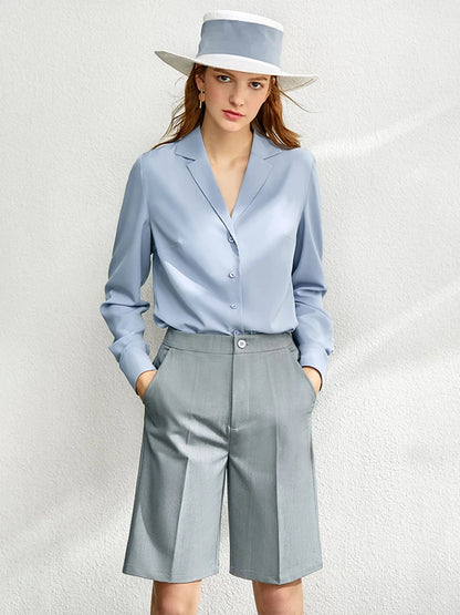 Damen Shorts im minimalistischen Stil mit hoher Taille und lässiger Passform