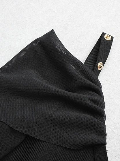Elegantes Damen-Tunikakleid mit V-Ausschnitt, langen Ärmeln und Perlen-Patchwork-Design – figurbetont und modisch.