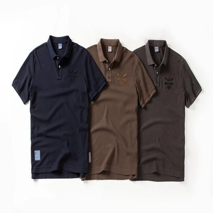 Sommer Herren Polos hirts Baumwoll hemden Kurzarm Brief bestickt Emblem einfaches Hemd für männliche Größe M-3XL bp13202