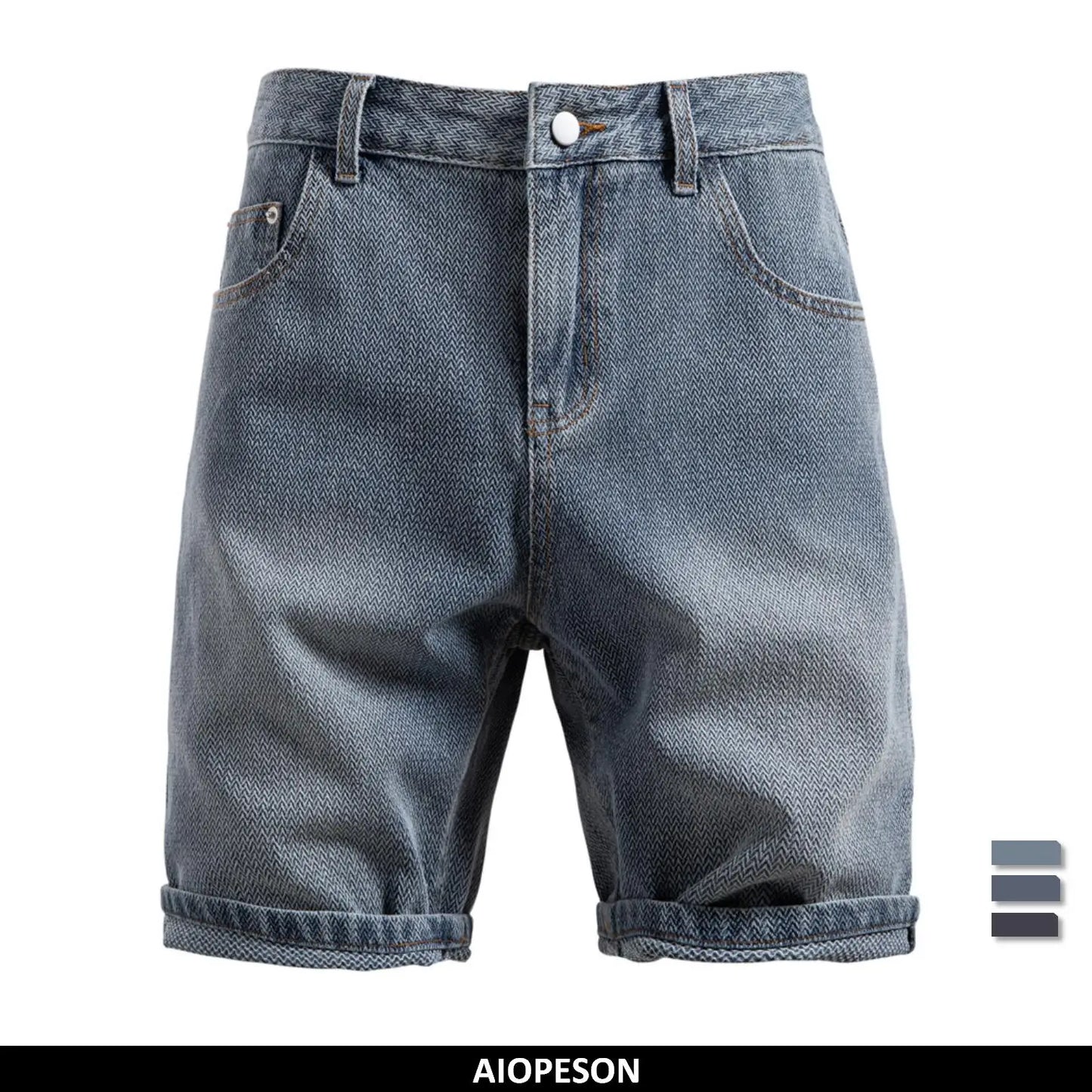 Retro-Denim Shorts Aus Baumwollmischung | Lässige Streetwear