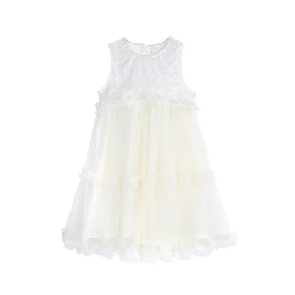 Ärmelloses Sommerkleid für Mädchen in Hellgelb – ideal für Geburtstage, Hochzeiten und festliche Anlässe