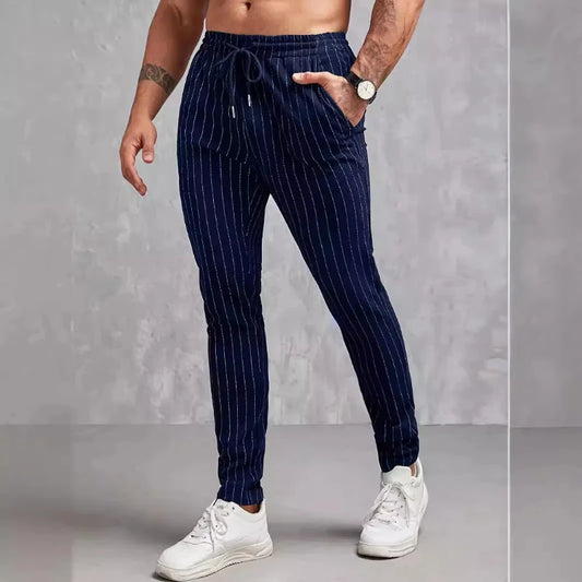 Neue Herren-Freizeithose mit gestreiften Taschen für Frühling und Sommer