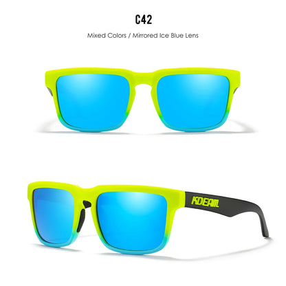 Sonnenbrille quadratisch polarisiert Reißverschlussetui 30 Farben Unisex