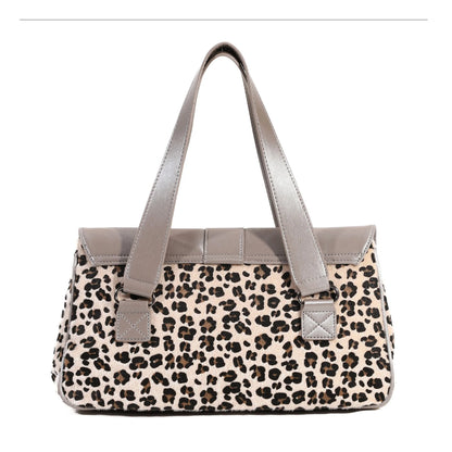 Damen-Umhängetasche aus Kunstleder Leoparddruck Bronze Crossbody-Tasche mit großem Fassungsvermögen
