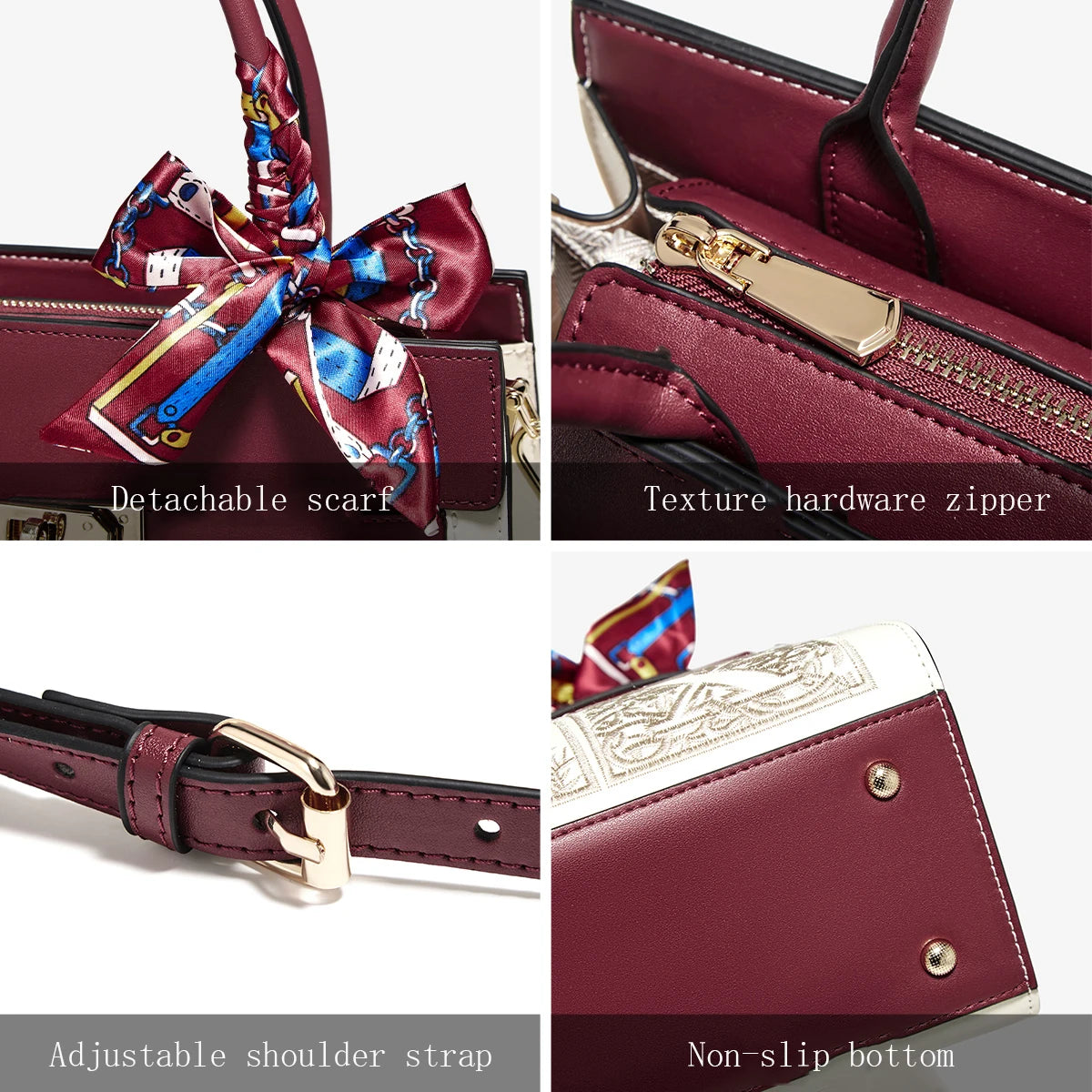 Damen Schultertasche aus Splitleder mit Stickerei im chinesischen Stil