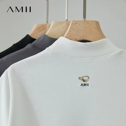Damen Casual T-Shirt mit Gedrucktem Rollkragen und Kurzarm für den Sommer