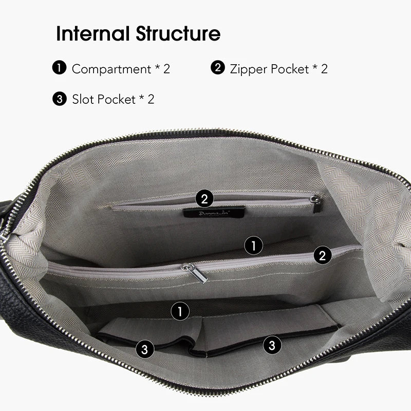 Naturleder Schultertasche Unisex Crossbody