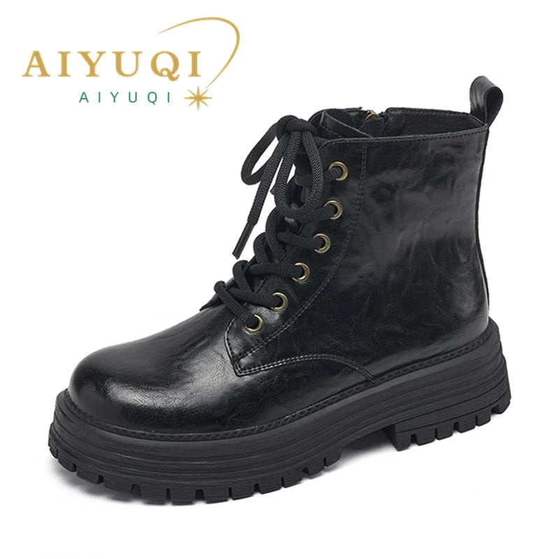 AIYUQI Women's Ankle Boots 2025 New Anti-slip Desert Short Boots Women Winter Platform British Style Women's Booties