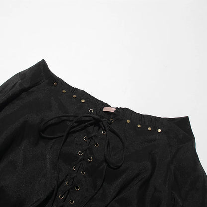 Elegantes Damen-Zweiteiler-Set mit langärmligem Oberteil und hohem Taillenbund – verziert mit Diamantdetails und Schlitzhose