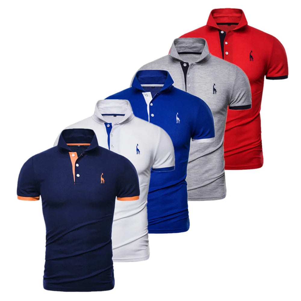 Formstabiles Poloshirt Herren Mit Giraffenprint Premium 5er Set