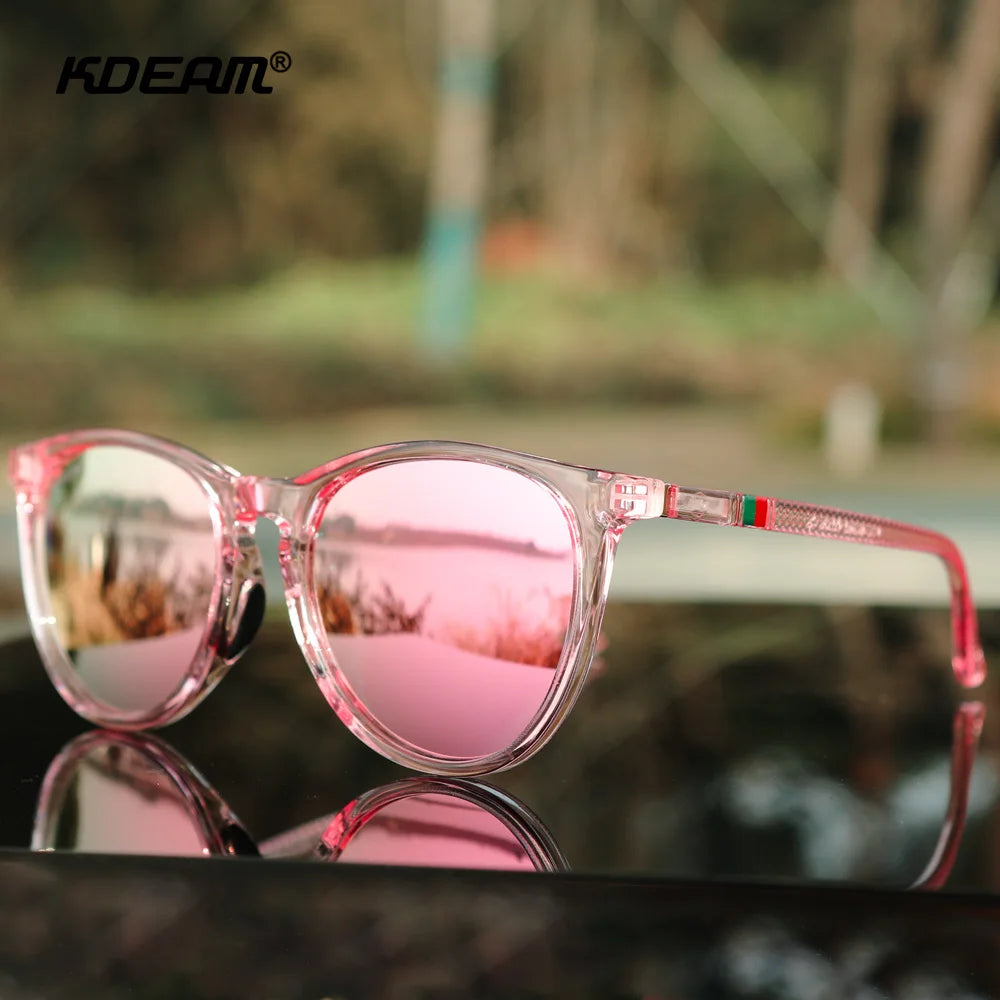 Damen-Sonnenbrille oval Vintage polarisiert Metallscharnier elegant
