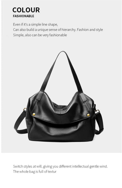 Damen Handtasche aus echtem Leder mit großer Kapazität