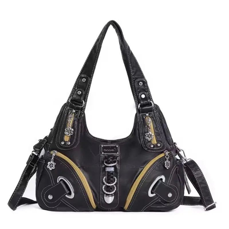 Damen-Schultertasche Mit Buntem Muster Und Vielseitigem Alltagsbegleiter Für Alltag Und Freizeit