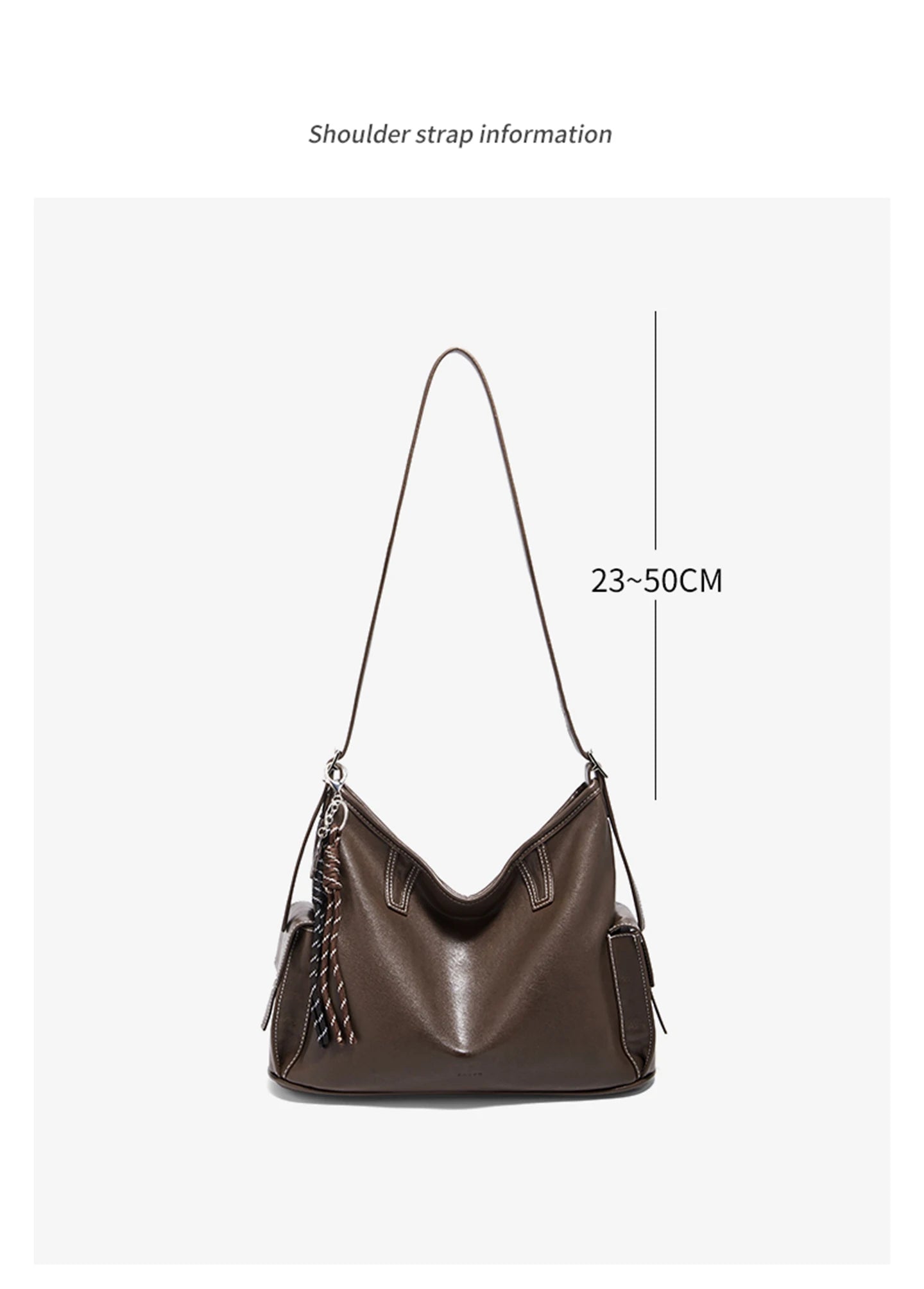 Damen Schultertasche aus weichem PU-Leder im Retro-Stil mit großer Kapazität