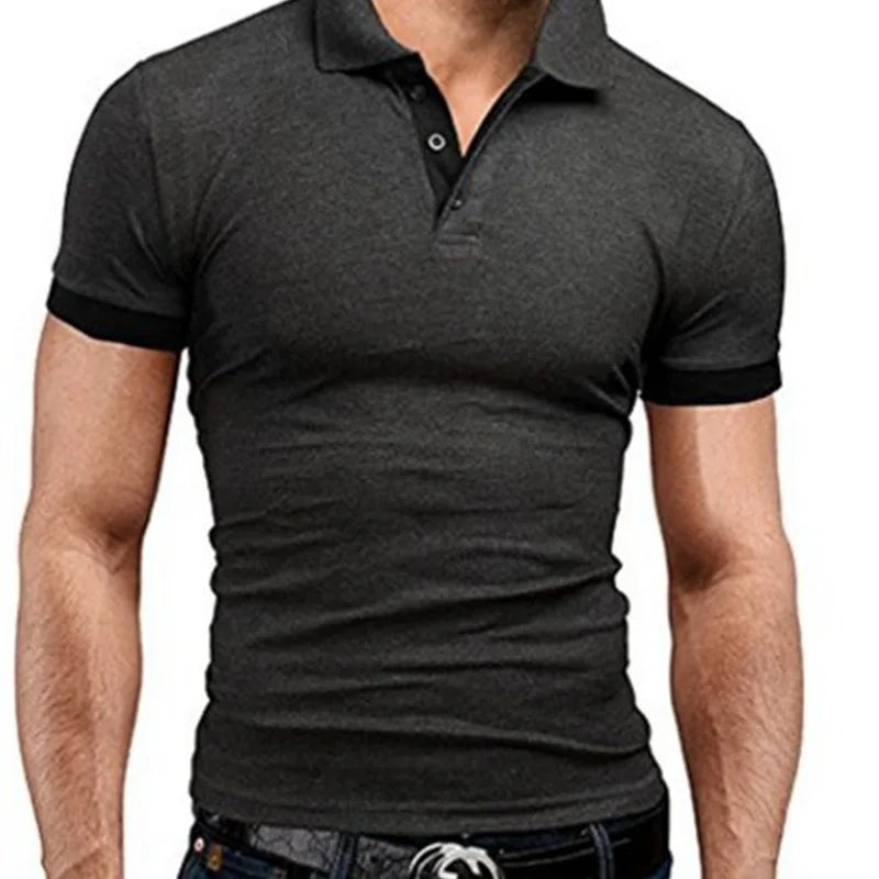 Klassisches Herren-Poloshirt mit amerikanischem Revers, Knopfleiste und langen Ärmeln – ideal für den Herbst