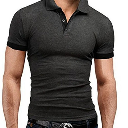 Klassisches Herren-Poloshirt mit amerikanischem Revers, Knopfleiste und langen Ärmeln – ideal für den Herbst