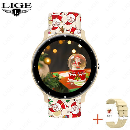 LIGE 2024 Neue Smart Uhr Für Männer Frauen 1,28 "Full Touch Screen Smartwatch Gesundheit Monitor BT Anrufe Smart Uhr weihnachten Strap