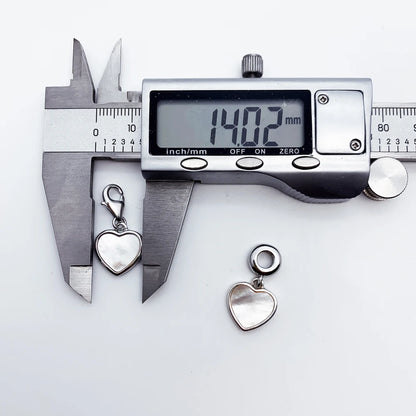 Herz-Anhänger aus 925 Sterlingsilber, Öse und Messschieber