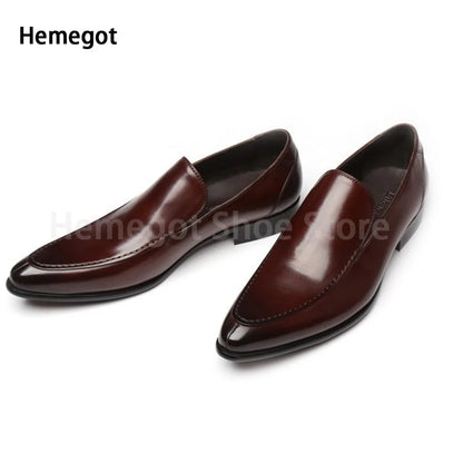 Luxury Handmade Mens Shoes Oxford Leather Shoes Pointed Toe Shoes for Men Business Casual Office Work Shoes Slip On Dress Shoes