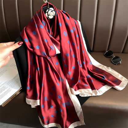 Damen Seidenschal groß 180x90cm Sommer Strand Foulard Bandana weich