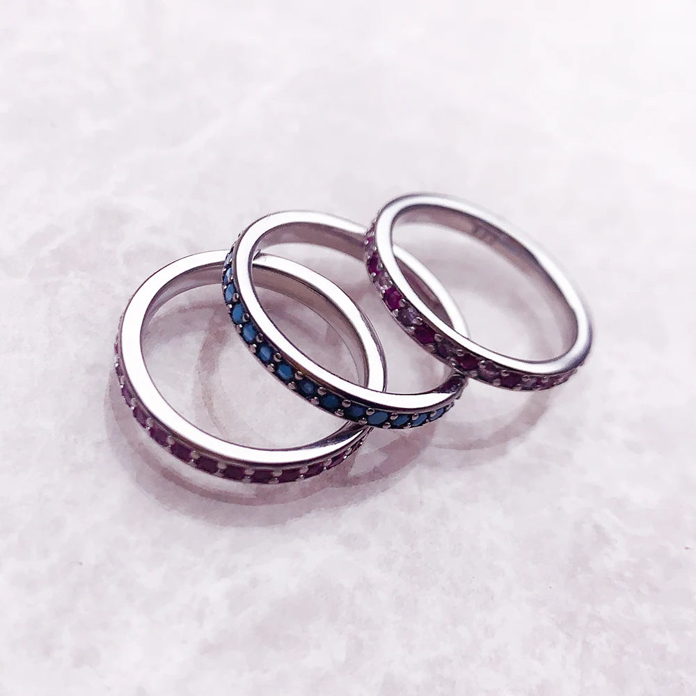 Damen-Ring Eleganz bunte Steine aus Sterlingsilber