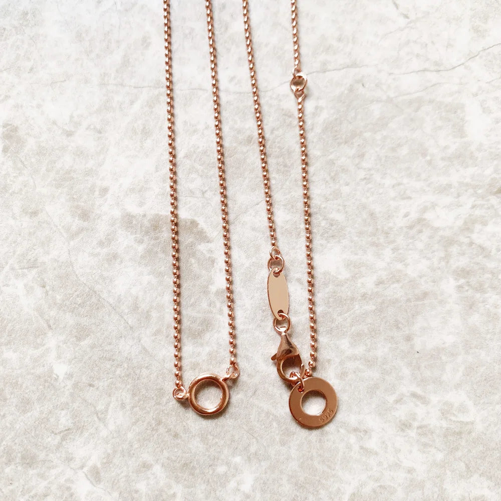 Damen-Halskette Charm-Kette rund Roségold Winter romantisch aus Sterlingsilber