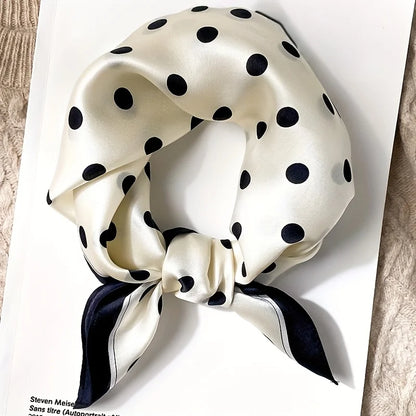 Damen Seidenschal gepunktet quadratisch Kopftuch Hijab Bandana Pashmina C