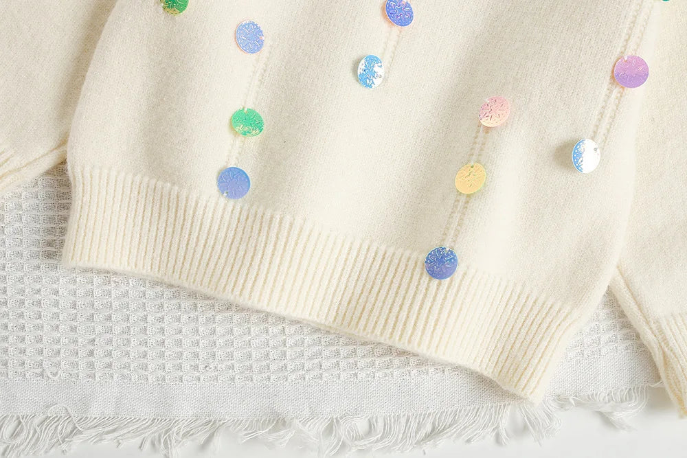 Mädchen Pullover mit bunten Pailletten für Kinder im Alter von 1-5 Jahren