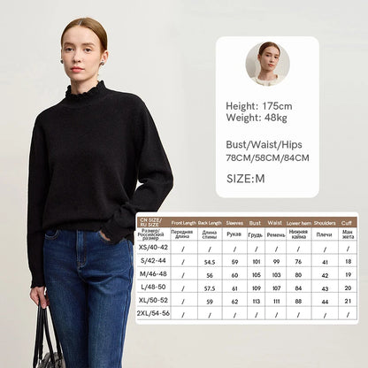 Damen-Rollkragenpullover Pendler-Eleganz locker vielseitig Winter
