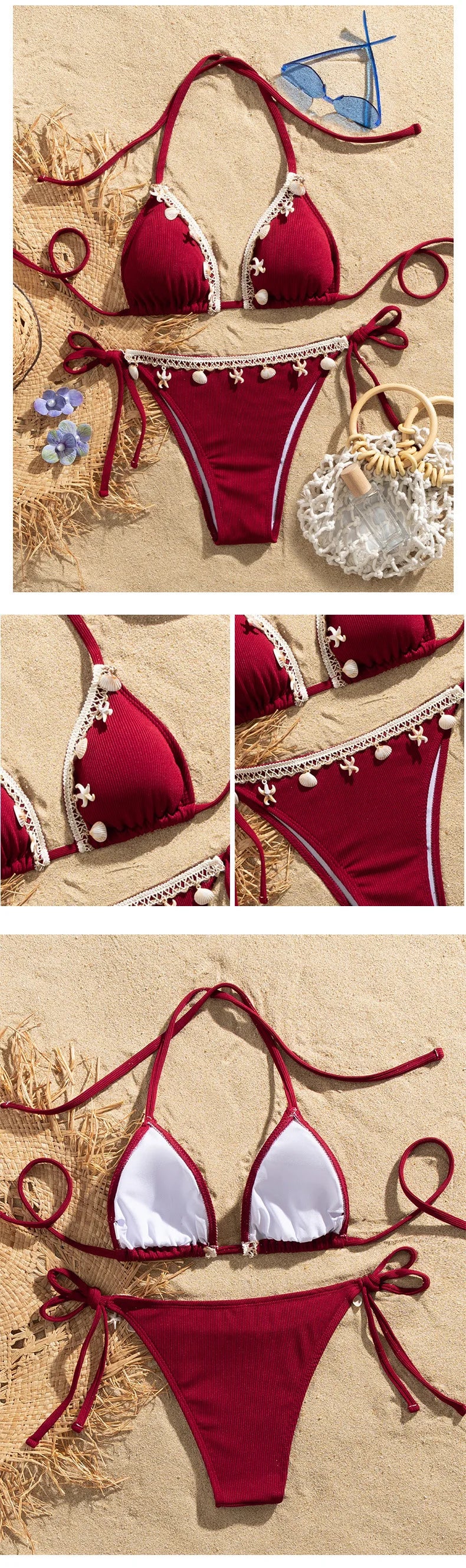 Sexy Bikini-Set für Damen mit Push-up-Effekt – ideal für Strand und Pool