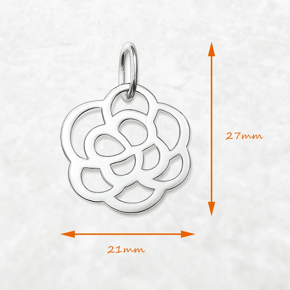 Damen-Charm-Anhänger Rosen Ornament Glamour romantisch aus Sterlingsilber