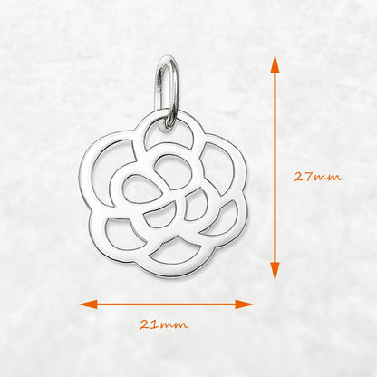 Damen-Charm-Anhänger Rosen Ornament Glamour romantisch aus Sterlingsilber