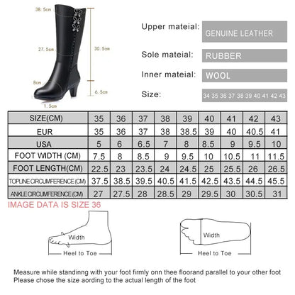 AIYUQI Women High Boots Shiny 2025 New Genuine Leather Wool Warm Women Winter Boots High Heel Fashion Office Boots Women