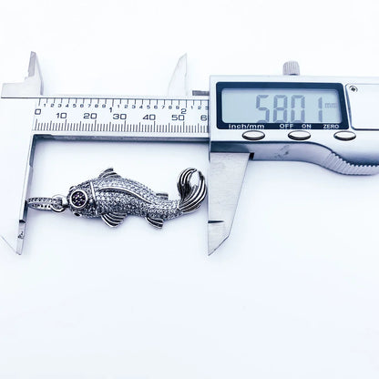 Damen-Charm-Anhaenger Koi-Fisch Glueck aus Sterlingsilber