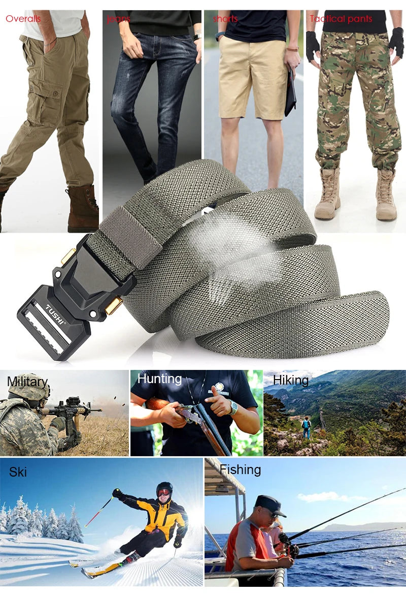 Unisex-Gürtel Mit Schnellverschluss Metall-Schnalle Breite 3,5 Zentimeter Geeignet Für Outdoor-Arbeit Und Freizeit