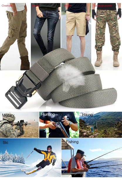 Unisex-Gürtel Mit Schnellverschluss Metall-Schnalle Breite 3,5 Zentimeter Geeignet Für Outdoor-Arbeit Und Freizeit