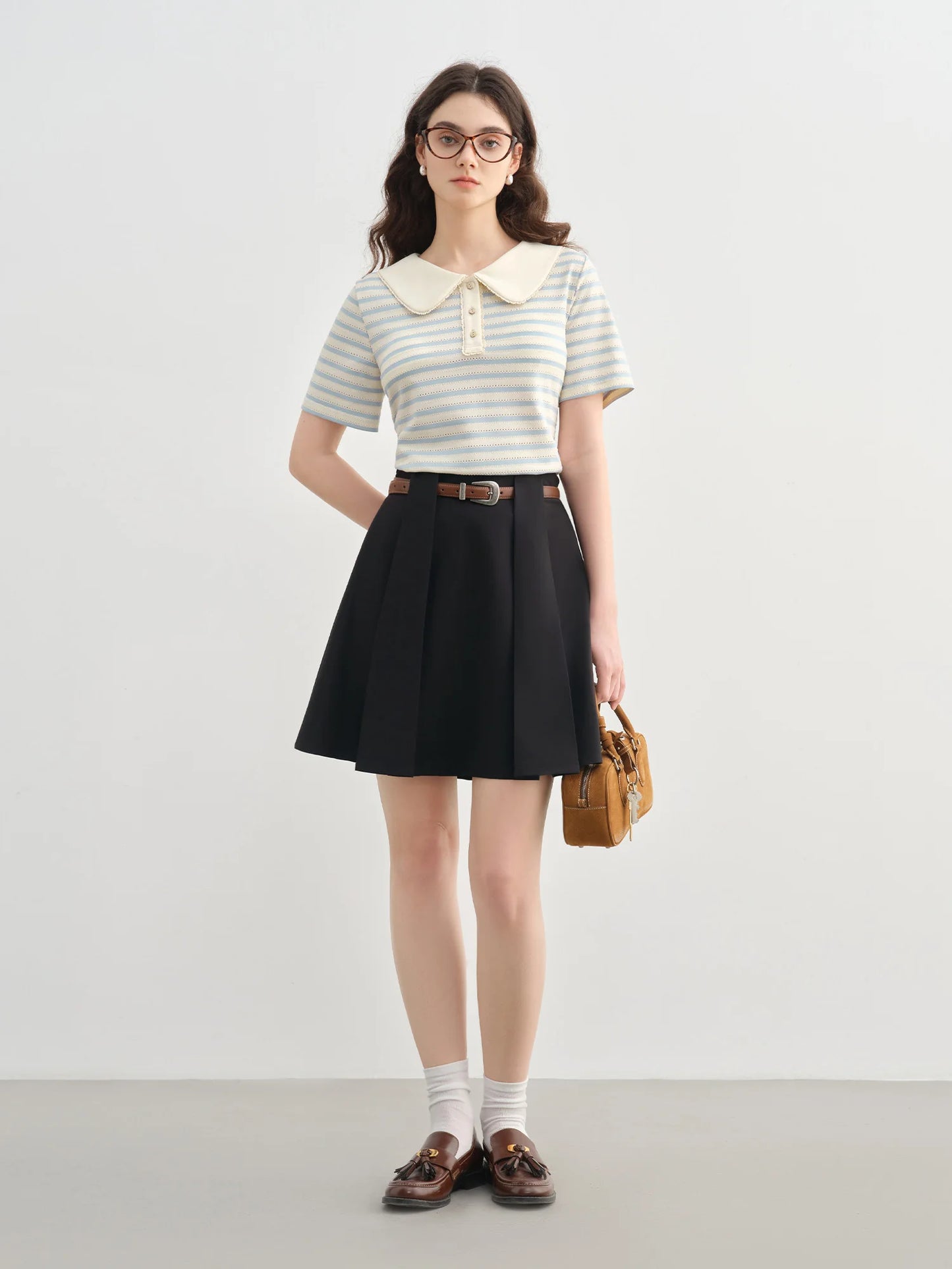 Poloshirt mit Knopfleiste und Farbblock-Design