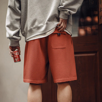 Herren Basketball-Shorts aus Waffelstoff mit elastischer Taille für den Sommer