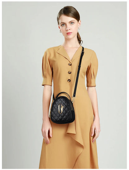 Damen Umhängetasche aus Leder kleine Mini Crossbody-Tasche
