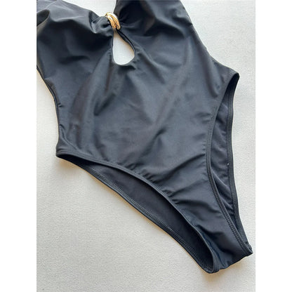 Damen Badeanzug Cut-Out rückenfrei hoher Beinausschnitt Monokini gepolstert 2026