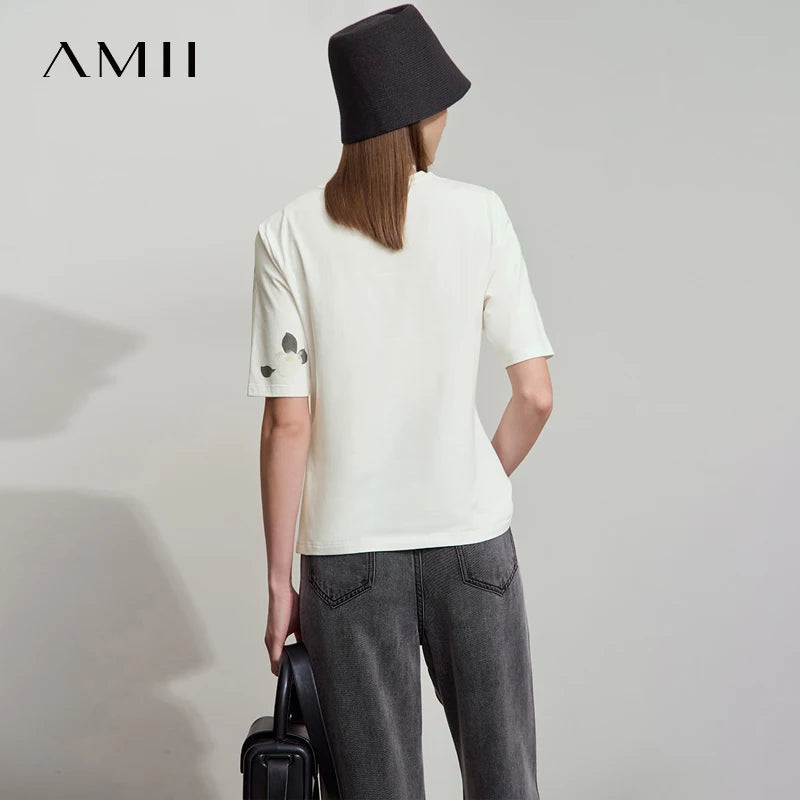 Damen T-Shirt im lässigen Stil mit floralem Print und Rundhalsausschnitt